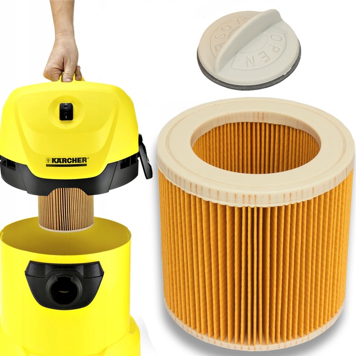 10X WYTRZYMAŁE WORKI + FILTR PUREY DO ODKURZACZA KARCHER WD3 200 MV3 SE4