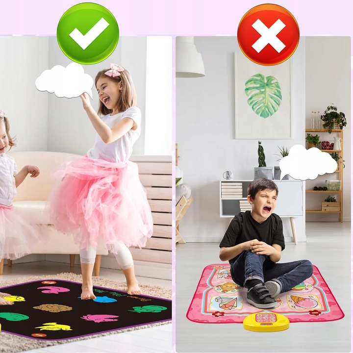 INTERAKTYWNA DUŻA MATA MUZYCZNA GRA MATA TANECZNA Z 5 TRYBAMI GRY