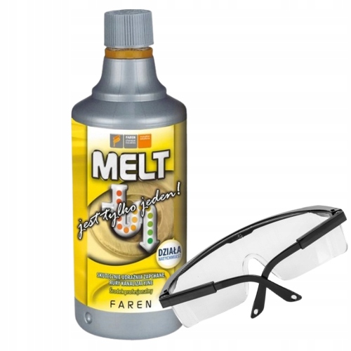 MELT FAREN PŁYN DO UDRAŻNIANIA RUR KANALIZACYJNYCH 750ML + OKULARY