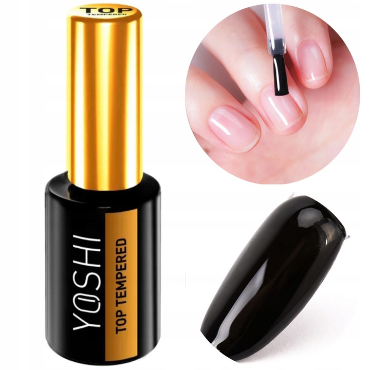 Yoshi Top Tempered lakier hybrydowy do paznokci szkło w płynie mocny 10ml