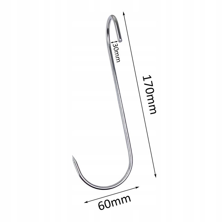 S-417-B Haki wędzarnicze 17cm skręcone do wędzenia wędlin boczku