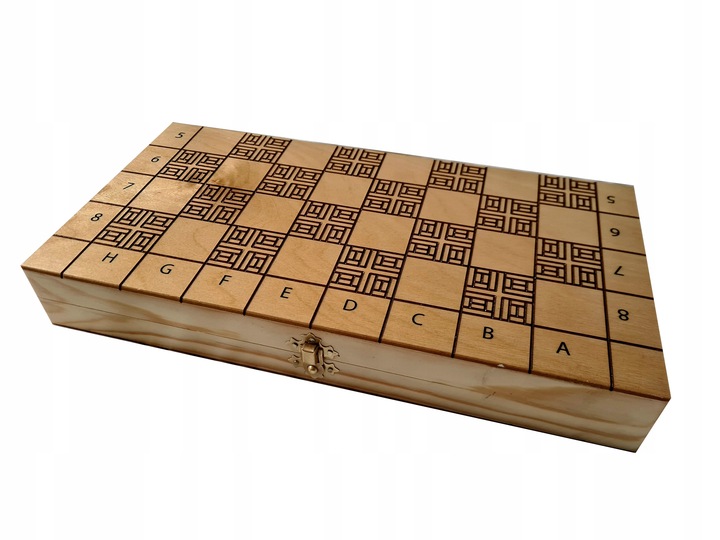 Szachy Drewniane Wypalane 35x35 cm