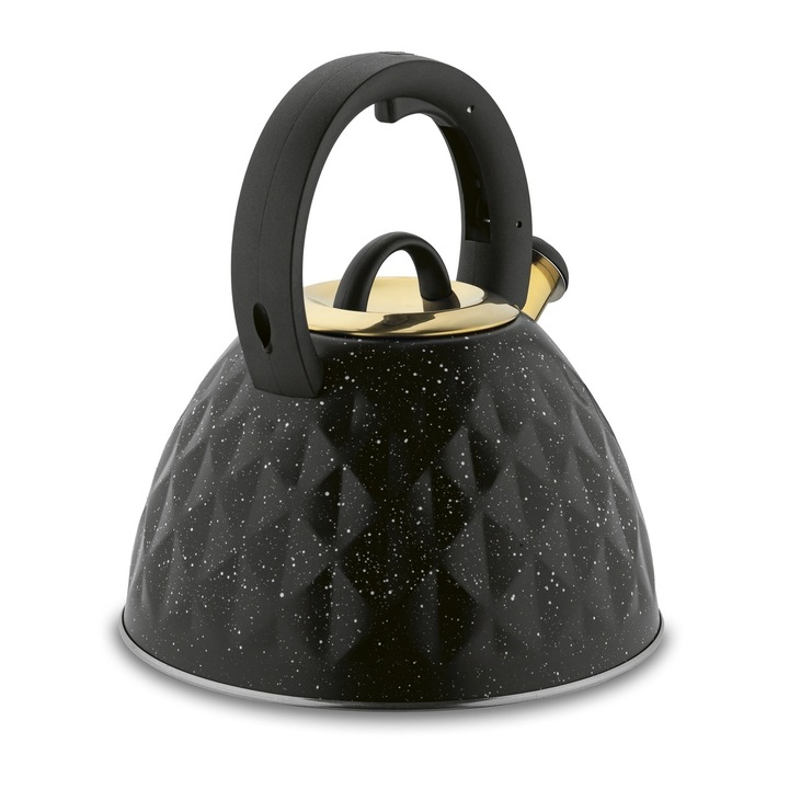 CZAJNIK na GAZ INDUKCJA Czarny z Gwizdkiem Konighoffer Etna Marble 3 l
