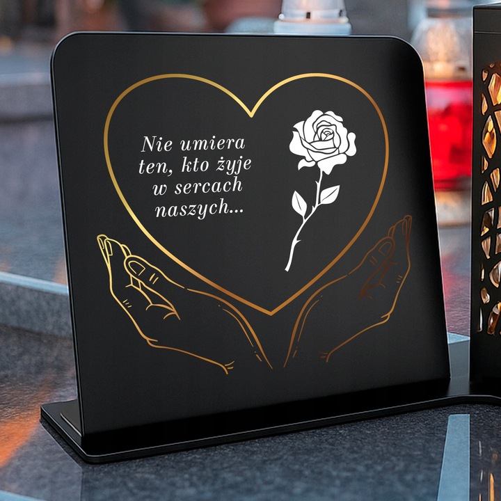 Znicz Solarny Led z Personalizacją na Grób Mamy Taty Babci Dziadka