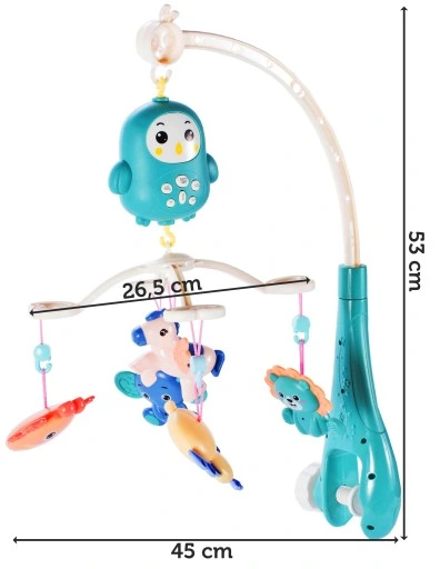 KARUZELKA KARUZELA MUZYCZNA DLA DZIECI SÓWKA DO ŁÓŻECZKA POZYTYWKA Z PILOT