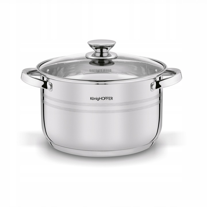 Zestaw GARNKÓW Indukcja PATELNIA Głęboka STAL Konighoffer Bari Silver