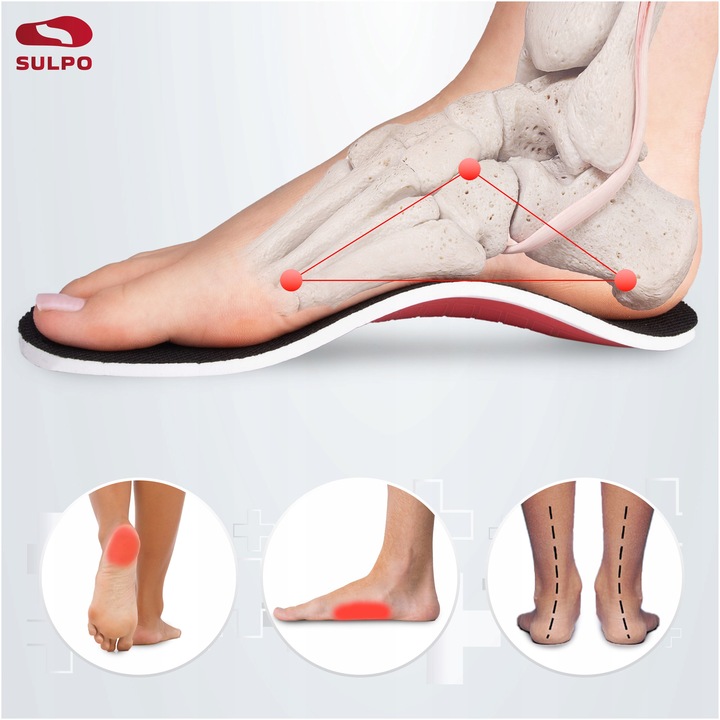 Supinujące wkładki do butów ortopedyczne na płaskostopie bolące pięty 40-45