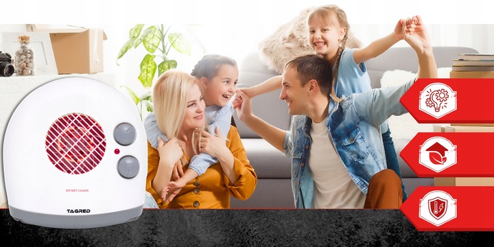 Grzejnik elektryczny Cicha Farelka Mocny Termowentylator 2000W Termostat