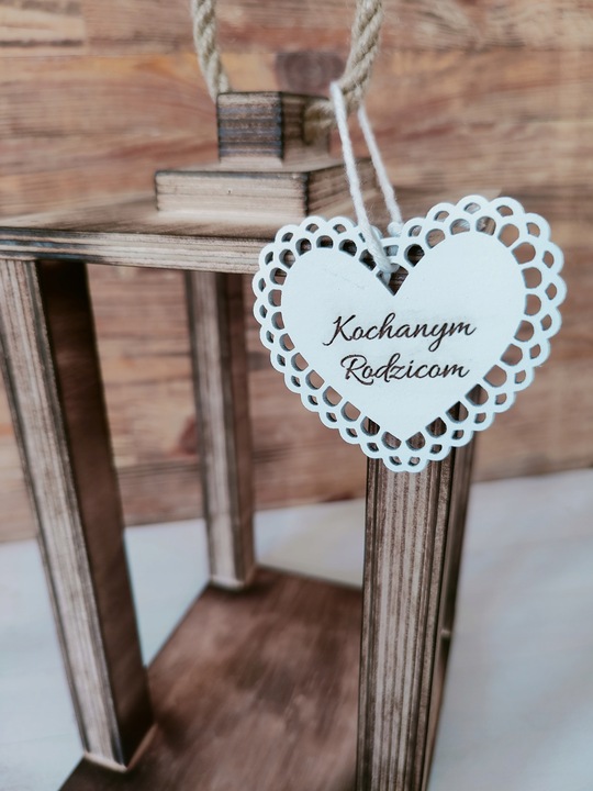 LAMPION DREWNIANY 36cm DUŻY BAZA POD STROIK GRÓB WSZYSTKICH ŚWIĘTYCH