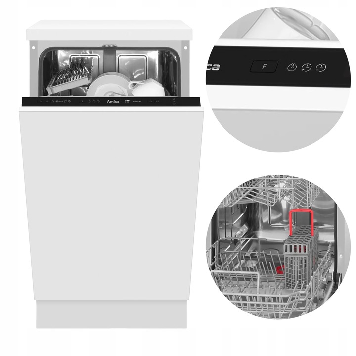 Zmywarka do zabudowy Amica DIM41 45 cm 9 kompletów SteamPower LED