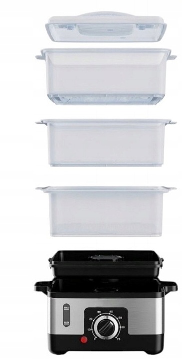 PAROWAR ELEKTRYCZNY URZĄDZENIE DO GOTOWANIA NA PARZE 950W 9L MINUTNIK