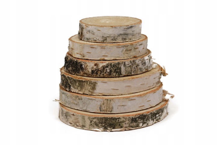 Plastry drewniane, plaster drewna, 3-9 cm - 1 kg wysuszone krążki brzozowe