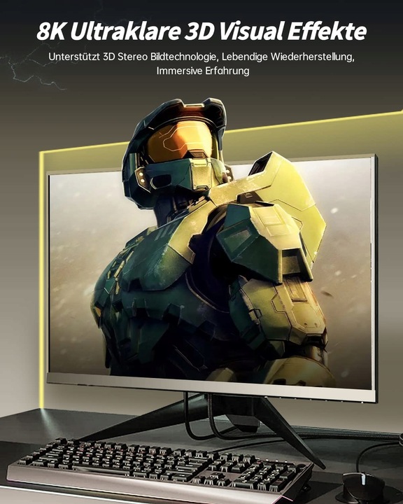 KABEL DISPLAYPORT - HDMI 2.1 PRZEWÓD ADAPTER DISPLAY DP 8K 4K 120HZ HDR 2M