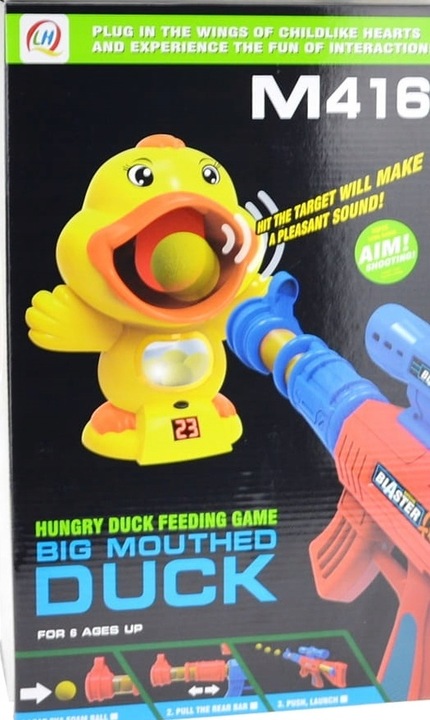 GŁODNA KACZKA STRZELANIE DO CELU PISTOLET + KULKI