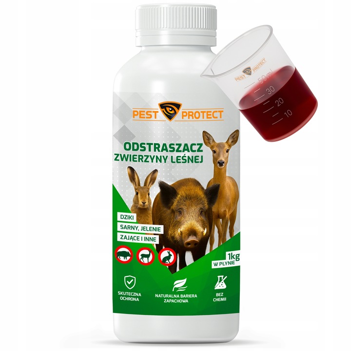 ODSTRASZACZ ŚRODEK NA DZIKI SARNY JELENIE ZAJĄCE PŁYN W PŁYNIE PEST