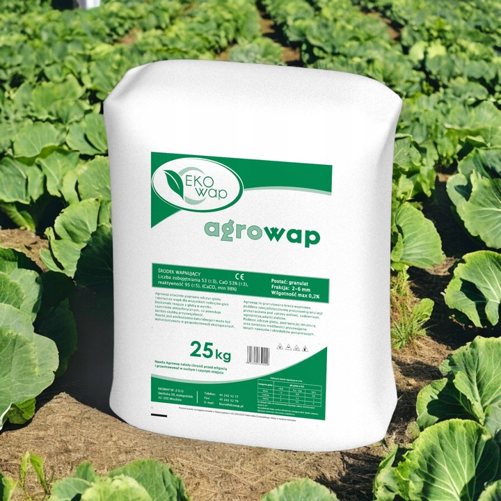 Wapno granulowane trawnik CaCO3 Ogród 25kg Bardzo Wydajne Nawóz