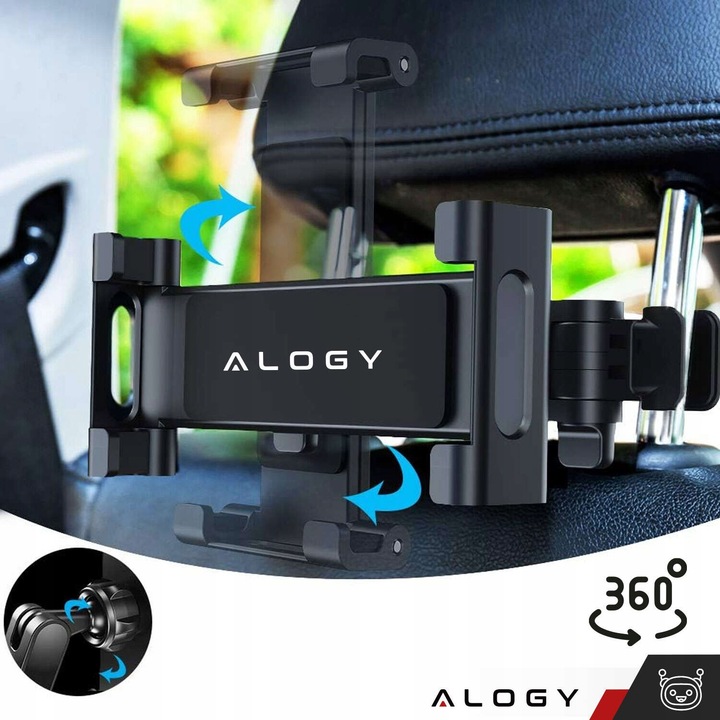 Uchwyt samochodowy na telefon tablet na zagłówek DO TELEFONU TABLETU 360