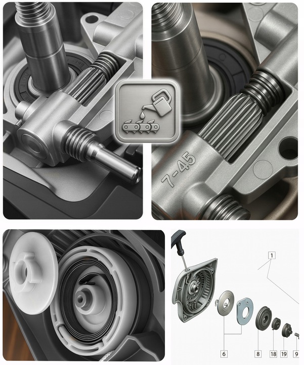 PIŁA SPALINOWA PILARKA ŁAŃCUCHOWA 5,7km 2x łańcuch prowadnica 2x Olej