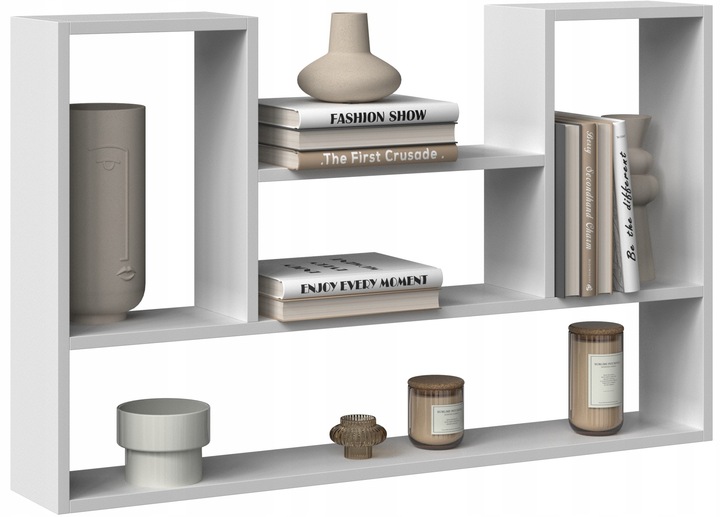 REGAŁ WISZĄCY BILBAO 4P BIEL BIAŁY - PÓŁKI ŚCIENNE, NOWOCZESNY DESIGN