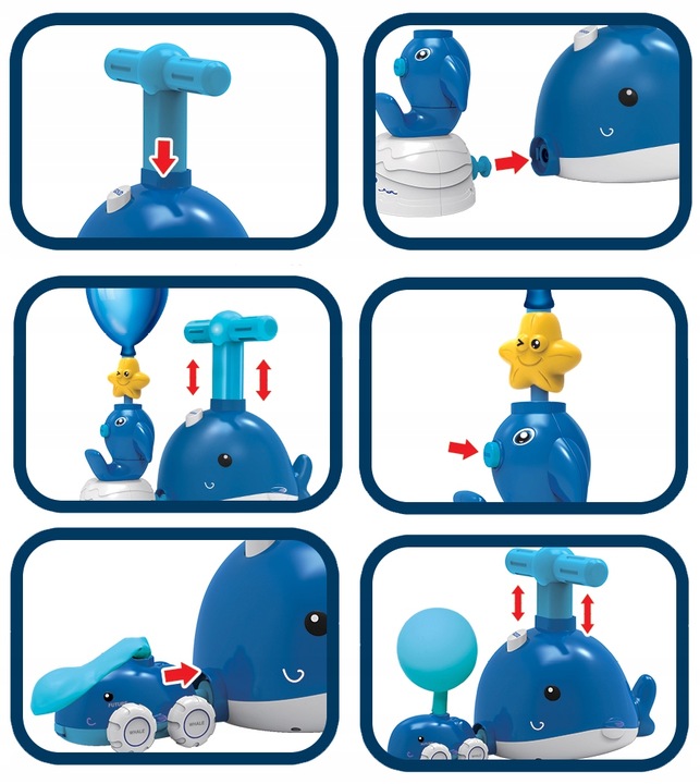 WYRZUTNIA SAMOCHODÓW RAKIET NAPĘD BALONOWY INTERAKTYWNA AUTO POMPKA PREZENT