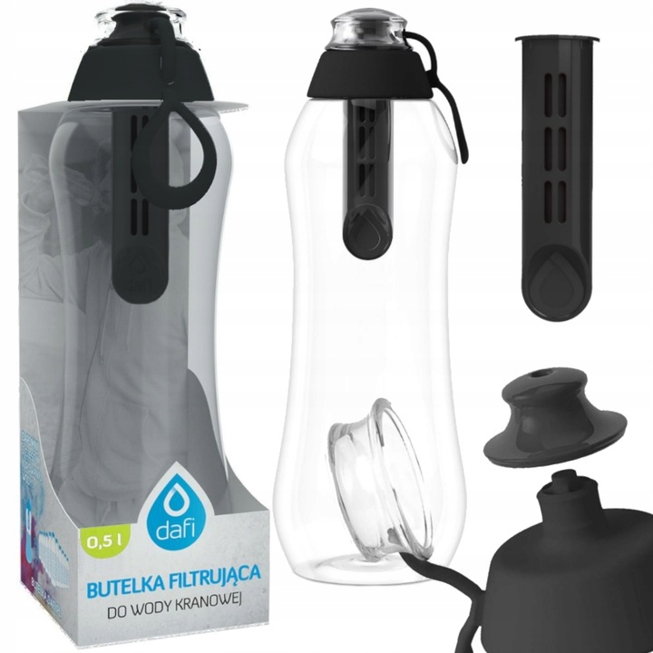 Dafi Soft butelka filtrująca na wodę bidon + wkład filtrujący czarna