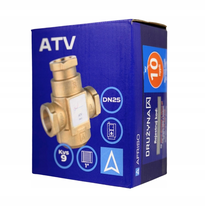 ZAWÓR TEMPERATUROWY OCHRONY POWROTU KOTŁA ATV 335 DN25 Ø 1" CAL 9 m³/h