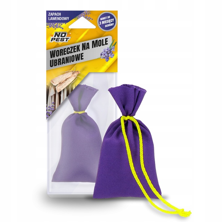 LAWENDOWY WORECZEK NA MOLE UBRANIOWE ODZIEŻOWE NO PEST x5 DŁUGIE