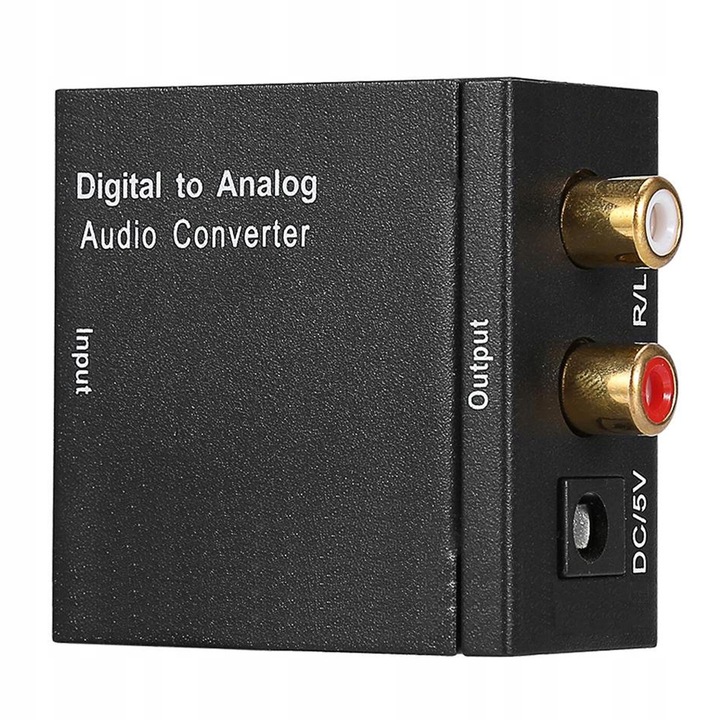 OPTYCZNY KONWERTER COAXIAL TOSLINK/SPDIF RCA 2X CINCH 192KHz ZASILACZ