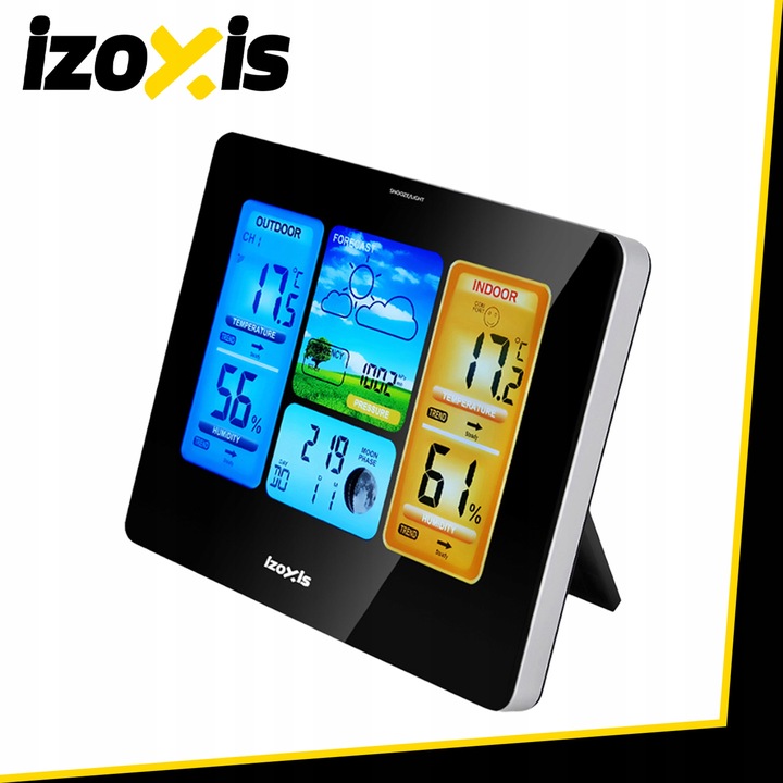 Stacja Pogodowa Bezprzewodowa IZOXIS Termometr Higrometr Zegar Czujnik