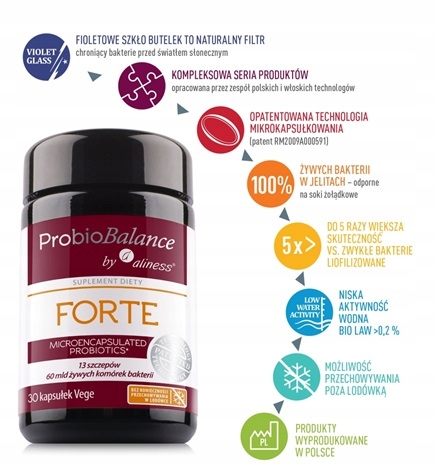 ProbioBALANCE Probiotyk FORTE 60 mld 30 kap MIKROBIOTA MIKROFLORA JELITOWA