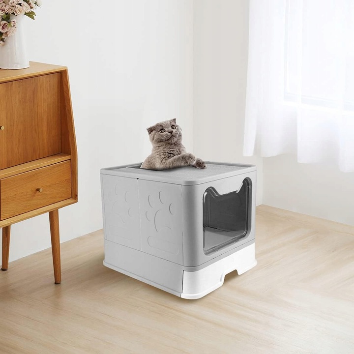 Duża kuweta kryta z szufladą + łopatka (F055)