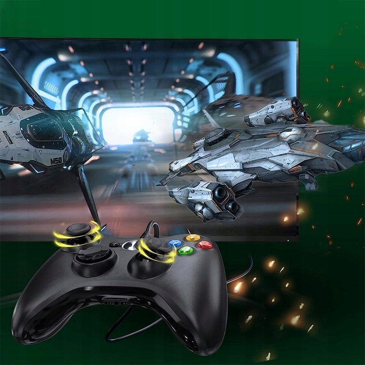 Kontroler USB Gamepad do konsoli Xbox 360/PC Win7, joystick z kablem