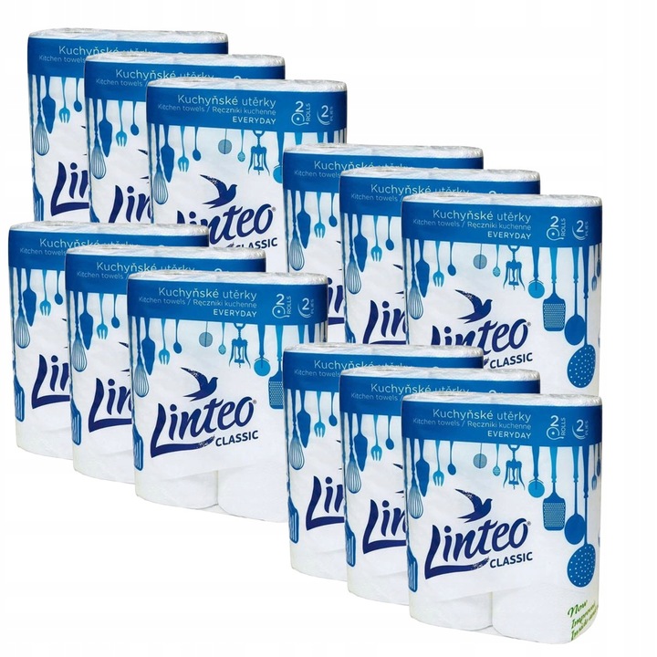 Ręcznik papierowy celuloza Linteo biały 12x2 szt