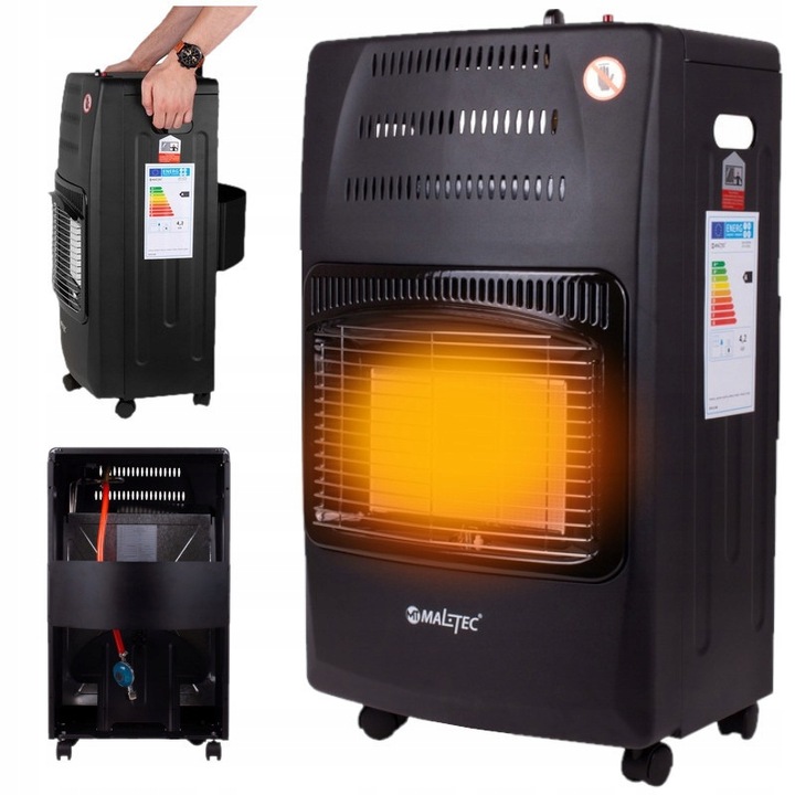 Piec Gazowy na butle 13KG OGRZEWACZ GAZOWY GRZEJNIK MOC 4200W 65m2 REDUKTOR