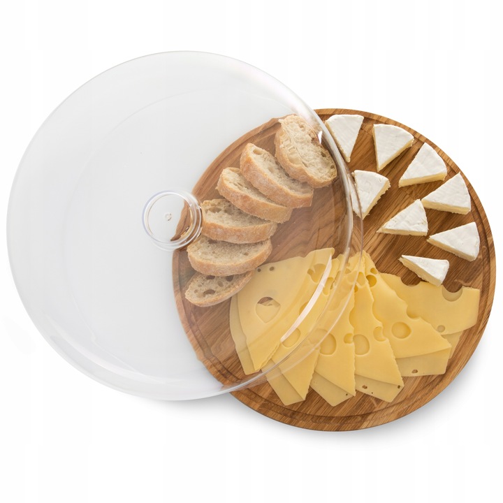 Patera Pojemnik Na Ciasto Owoce Przekąski z Pokrywką Kloszem Taca