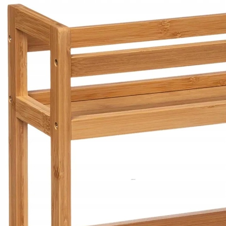 REGAŁ ŁAZIENKOWY KUCHENNY PÓŁKA SZAFKA NA KÓŁKACH BAMBUSOWY WĄSKI