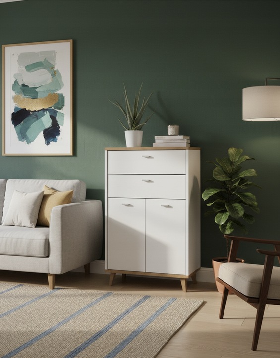 Szafka komoda biała nowoczesna HOMIT stylowa biała 96cm