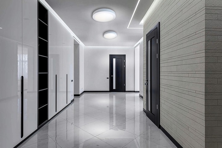 PLAFON NATYNKOWY LAMPA SUFITOWA LED 24W OKRĄGŁA PANEL ŚCIENNY ŚWIETLNY