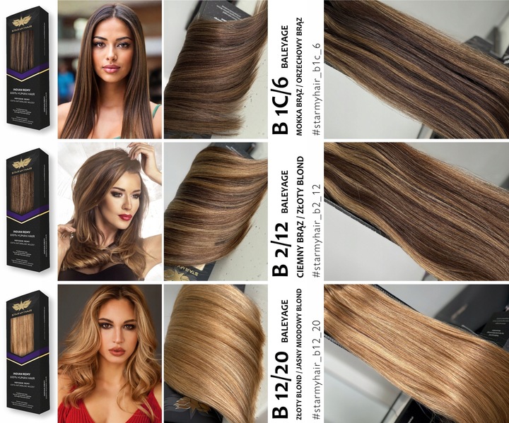 Włosy doczepiane naturalne CLIP-IN 50-55cm 3 taśmy