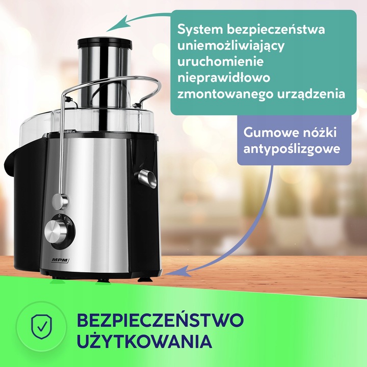 Sokowirówka wysokoobrotowa do owoców i warzyw srebrny/szary MPM