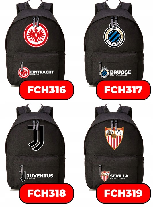 Plecak Szkolny Czarny REAL MADRID Kluby Piłkarskie Piłkarze Sportowe Wzory
