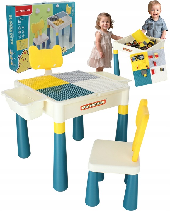 WIELOFUNKCYJNY STOLIK BLAT DO KLOCKÓW plus KRZESŁO