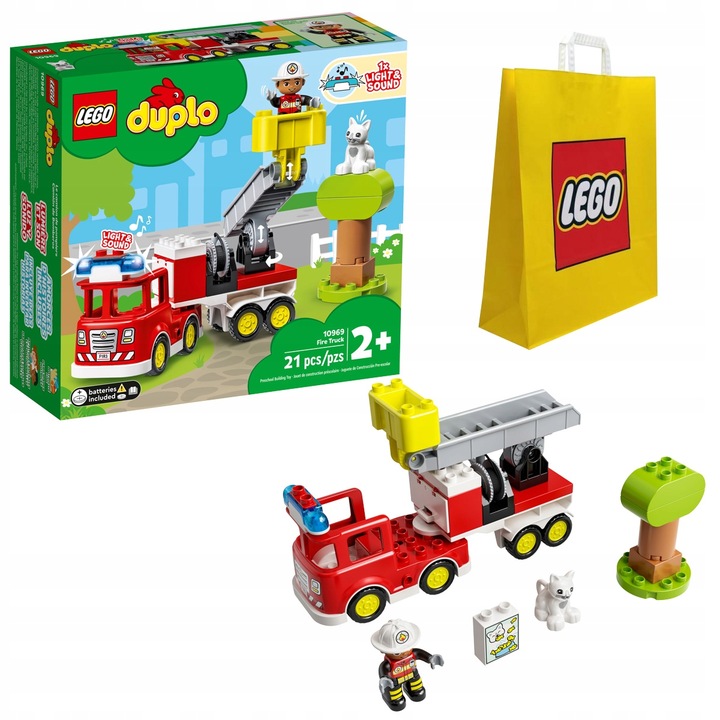KLOCKI LEGO DUPLO 10969 WÓZ STRAŻACKI STRAŻ POŻARNA ZESTAW DLA DZIECI +TORB
