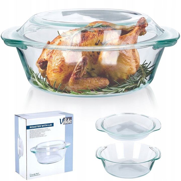 Naczynie ŻAROODPORNE szklane pieczenia do zapiekania forma brytfanka