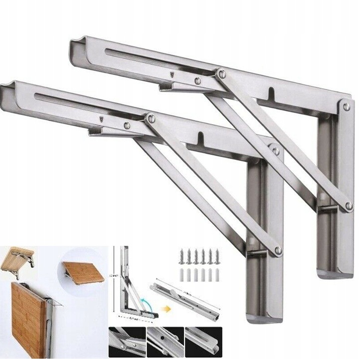 TRÓJKĄTNE ZAWIAS KĄTOWNIK SKŁADANY WSPORNIK POD STÓŁ BLAT DLA DOMU