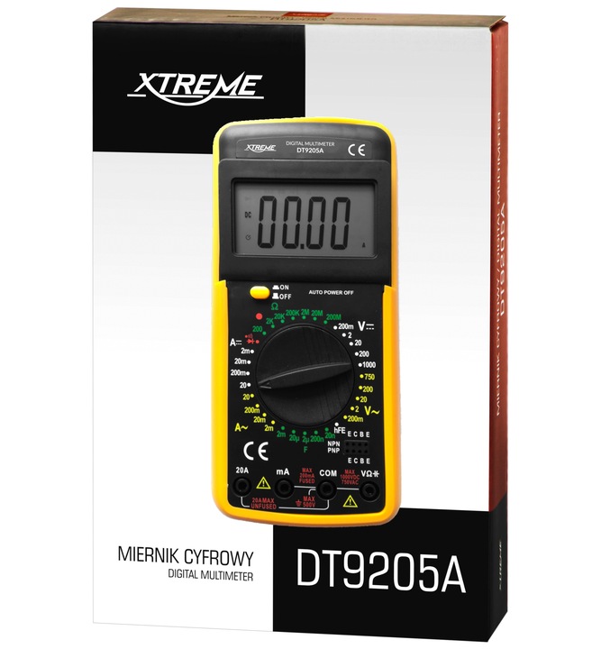 PROFESJONALNY MULTIMETR MIERNIK CYFROWY PRĄDU NAPIĘCIA TESTER LCD ZESTAW