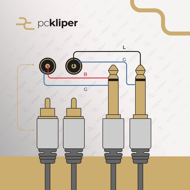 KABEL 2x JACK 6,3 MONO 2X RCA VITALCO MK50 1.5m