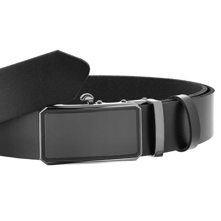 REVERSE PASEK SKÓRZANY MĘSKI DO SPODNI AUTOMAT CZARNY SKÓRA NATURALNA 105