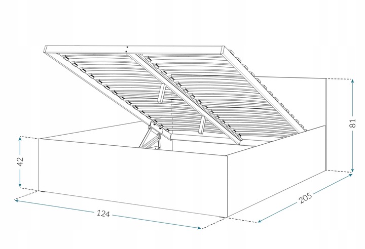 Łóżko 120x200 + materac podnoszone PANAMA PM