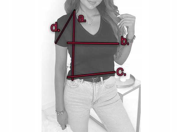 Bluzka damska dekolt w serek t-shirt MODNA prosta wygodna ELEGANCKA L/XL